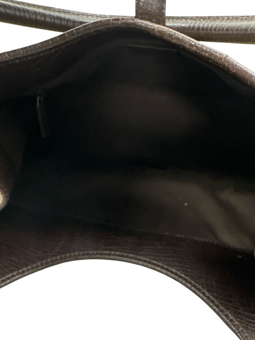 Gucci Brown Canvas & Leather Guccissima Silver Tone Hardware Press Lock Bag Brown