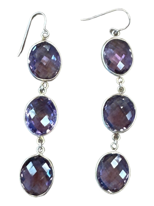 Gold & Purple 14k Gold Amethyst Dangle Earrings Gold & Purple