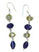 Green & Purple 14k Gold Amethyst Citrine Dangle Earrings Green & Purple