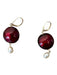 Red & Gold 18k Gold Pearl Hinge Earrings Red & Gold