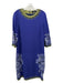 Etro Size 44 Blue, White, Multi Viscose floral print 3/4 Sleeve Back Zip Dress Blue, White, Multi / 44