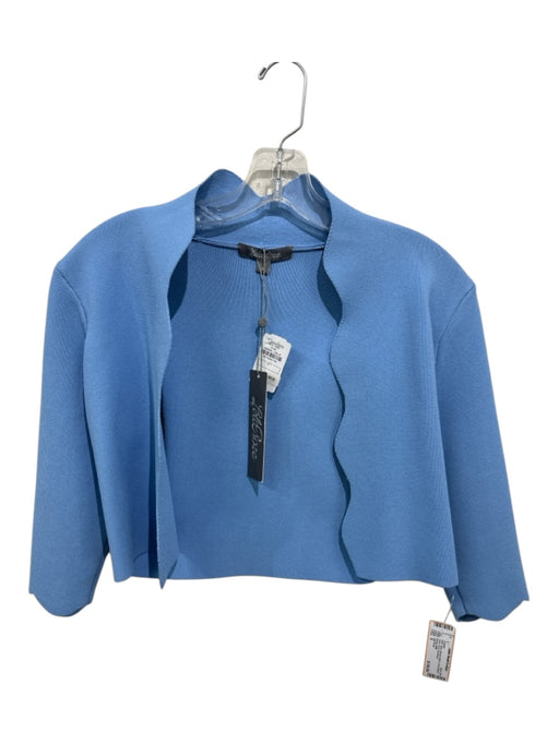 Lela Rose Size S Blue Viscose Blend Long Sleeve Open Front Sweater Blue / S