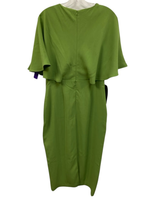 Pomander Place Size 8 Green Polyester Cape Sleeve Back Zip Back Slit Maxi Dress Green / 8