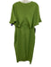 Pomander Place Size 8 Green Polyester Cape Sleeve Back Zip Back Slit Maxi Dress Green / 8