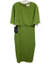 Pomander Place Size 8 Green Polyester Cape Sleeve Back Zip Back Slit Maxi Dress Green / 8