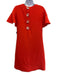 Lela Rose Size 4 Coral Red Wool Blend Flutter Sleeves Ornate buttons Dress Coral Red / 4