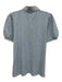 Tuckernuck Size M Light Blue Cotton Short Puff Sleeve Marled Quarter Button Top Light Blue / M