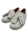 Tod's Shoe Size 37 White Leather Upper Patent Detail Zig Zag Slip On Loafers White / 37