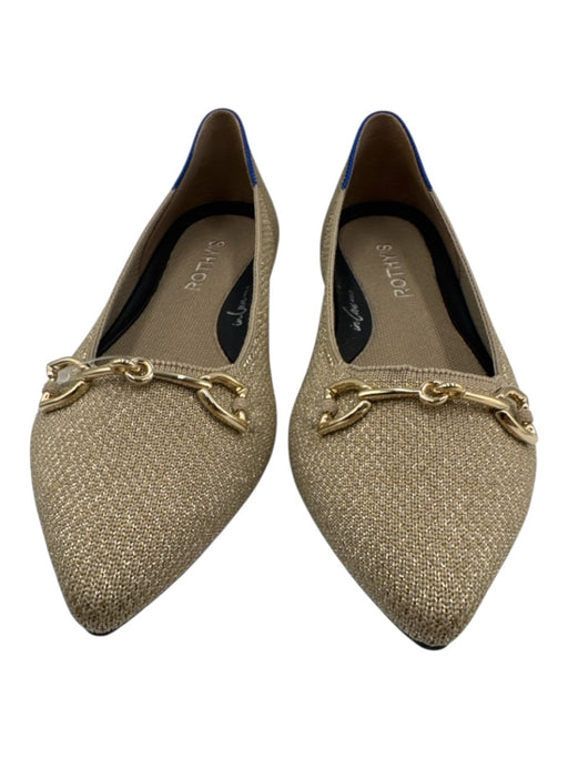 Rothy's Shoe Size 6.5 Gold textile upper Knit Shimmer Horsebit Pointed Toe Flats Gold / 6.5