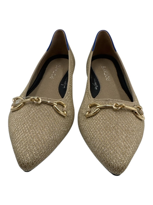 Rothy's Shoe Size 6.5 Gold textile upper Knit Shimmer Horsebit Pointed Toe Flats Gold / 6.5