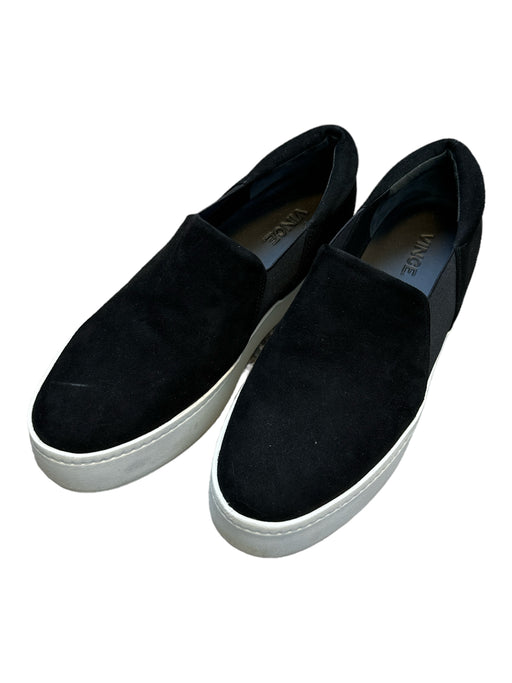 Vince Shoe Size 7 Black Suede Platform Slip On Elastic Side Panels Shoes Black / 7
