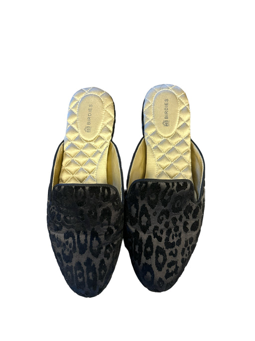 Birdies Shoe Size 7.5 Black & Gray Velvet Animal Print Loafers Black & Gray / 7.5