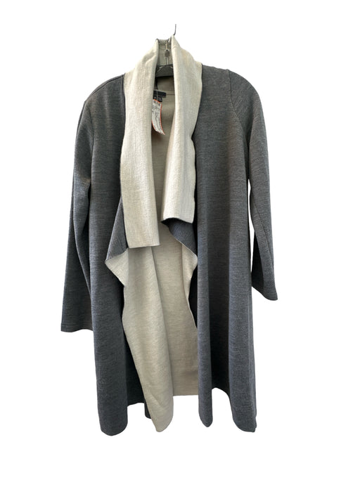 Vince Size M Grey Merino Wool Long Sleeve Open Collared Cardigan Grey / M
