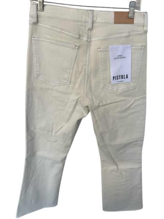 Pistola Size 30 Cream Cotton Blend High Waist Bootcut Raw Hem Jeans Cream / 30
