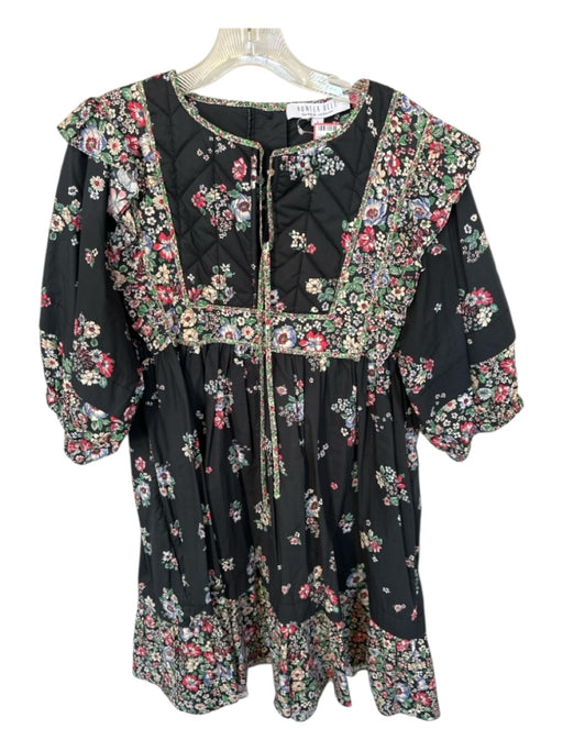 Hunter Bell Size L Black & Green Cotton Long Balloon Sleeve Quilted Dress Black & Green / L