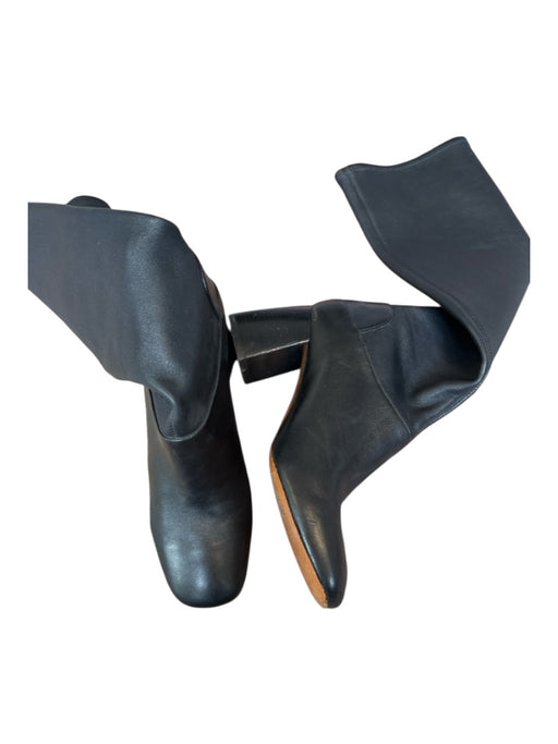 Tory Burch Shoe Size 8M Black Leather Block Heel Knee High Boots Black / 8M