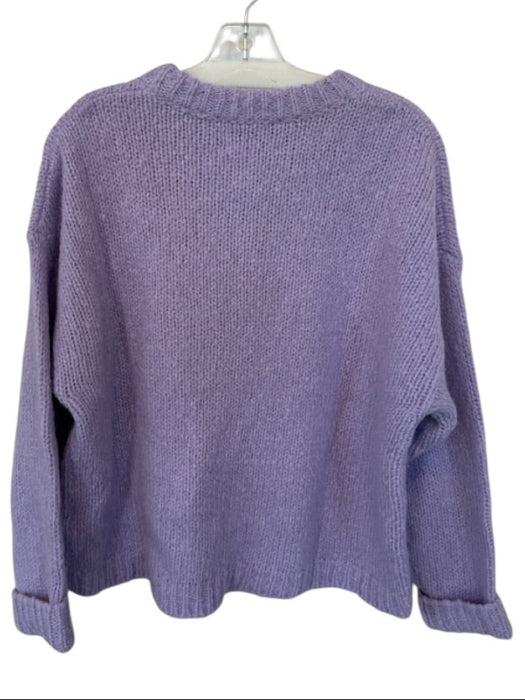Essential Antwerp Size XS Lavendar & Orange Wool Blend Knit Heart Detail Sweater Lavendar & Orange / XS