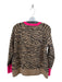 Ann Mashburn Size L Animal Print Cashmere Neon Trim Long Sleeve Sweater Animal Print / L