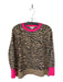 Ann Mashburn Size L Animal Print Cashmere Neon Trim Long Sleeve Sweater Animal Print / L