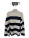 Line Size S Cream & Navy Acrylic Blend Striped Turtle Neck Color Block Sweater Cream & Navy / S