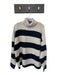 Line Size S Cream & Navy Acrylic Blend Striped Turtle Neck Color Block Sweater Cream & Navy / S