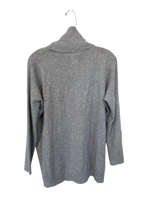 Minnie Rose Size M/L Gray Cashmere Turtle Neck Long Sleeve Ribbed Detail Sweater Gray / M/L