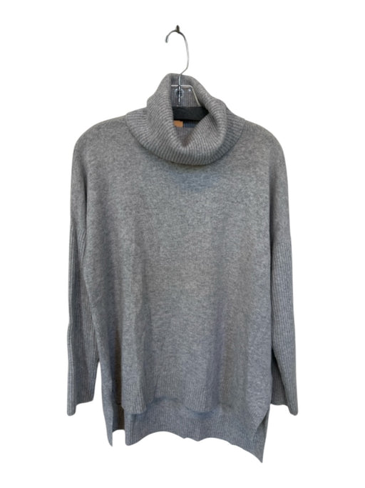 Minnie Rose Size M/L Gray Cashmere Turtle Neck Long Sleeve Ribbed Detail Sweater Gray / M/L