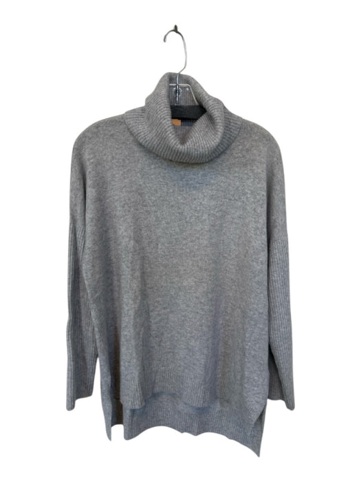 Minnie Rose Size M/L Gray Cashmere Turtle Neck Long Sleeve Ribbed Detail Sweater Gray / M/L