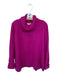 Athleta Size M Magenta Wool Blend Turtle Neck Long Sleeve Ribbed Detail Sweater Magenta / M