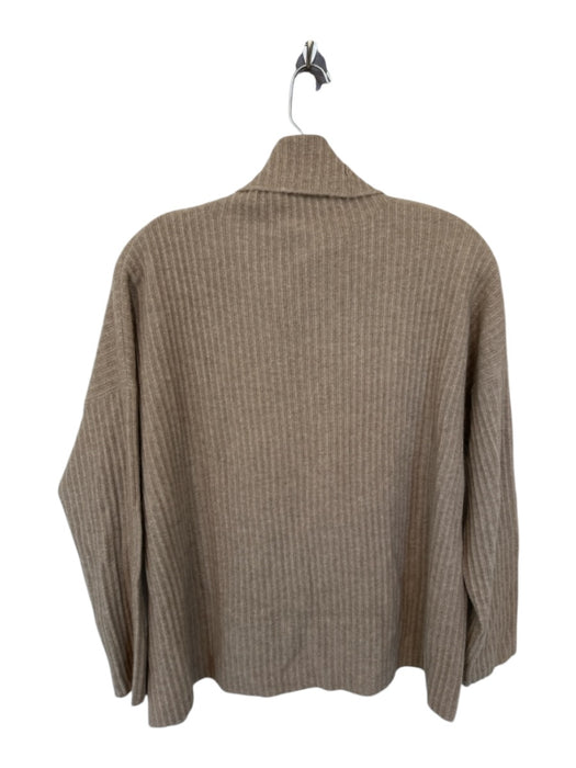 Eileen Fisher Size S Taupe Cashmere Turtle Neck Ribbed Long Sleeve Sweater Taupe / S