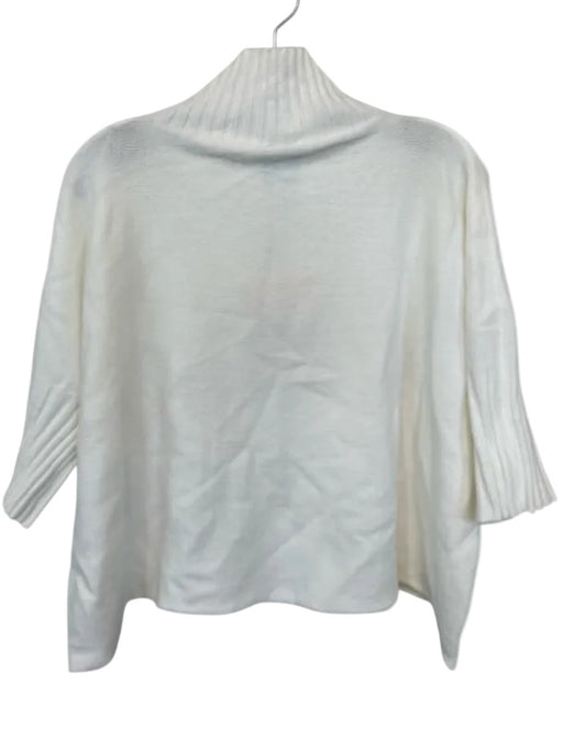 Rain + Rose Size M Ivory Viscose & Polyester Turtle Neck Half Sleeve Sweater Ivory / M