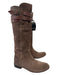 Frye Shoe Size 8 light brown Suede Almond Toe Belted Interior Zip Boots light brown / 8