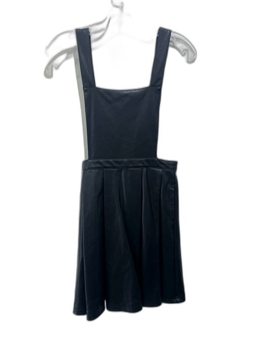 Maeve Size 4 Black Polyester Faux Leather Pleated Detail Open Side Dress Black / 4