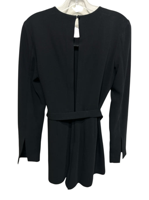 Elizabeth & James Size 6 Black Triacetate Blend Long Sleeve Keyhole Back Romper Black / 6