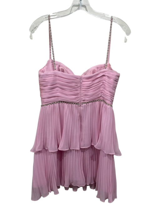 Self-Portrait Size 8 Light Pink Polyester Rhinestone trim Spaghetti Strap Dress Light Pink / 8