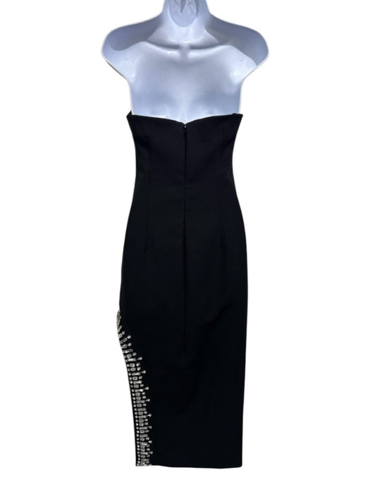 Cinq a Sept Size 2 Black Polyester Blend Crystal Embellishments Strapless Dress Black / 2