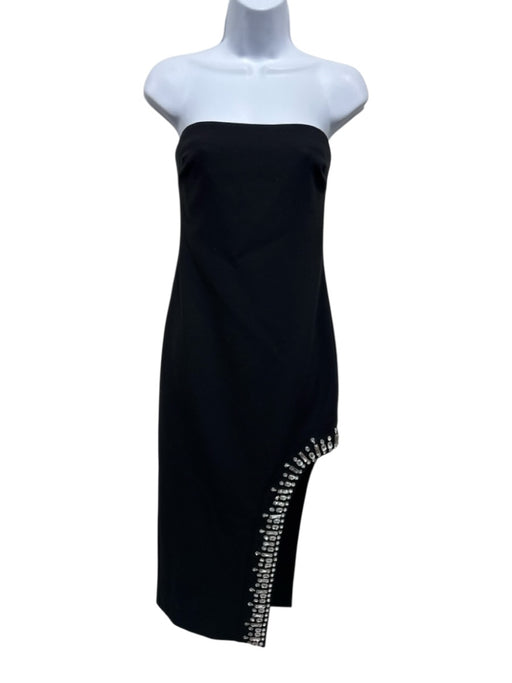 Cinq a Sept Size 2 Black Polyester Blend Crystal Embellishments Strapless Dress Black / 2