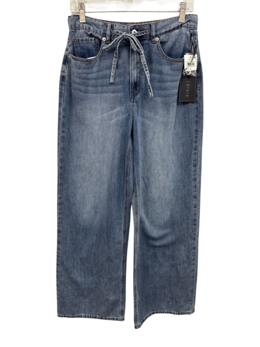 1. State Size 6 Medium Wash Cotton Blend Drawstring High Rise Wide Leg Jeans Medium Wash / 6