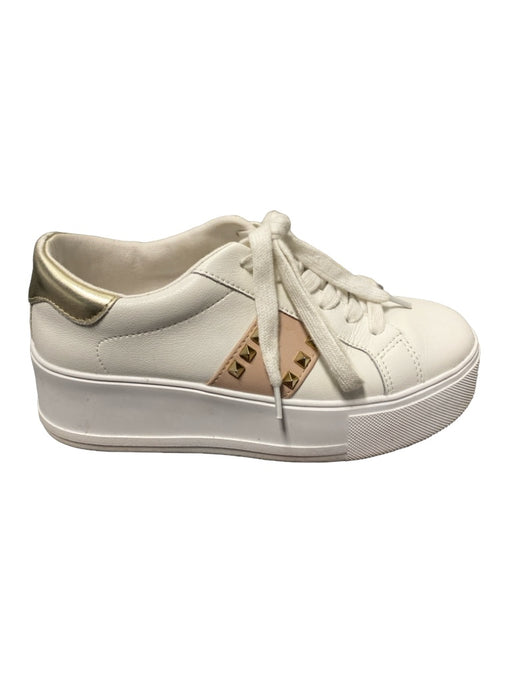 Steve Madden Shoe Size 5.5 Cream Leather Gold Detail Platform Heel Wedges Cream / 5.5