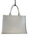 No Brand White PVC Faux Leather Woven Bee Applique Tote Bag White