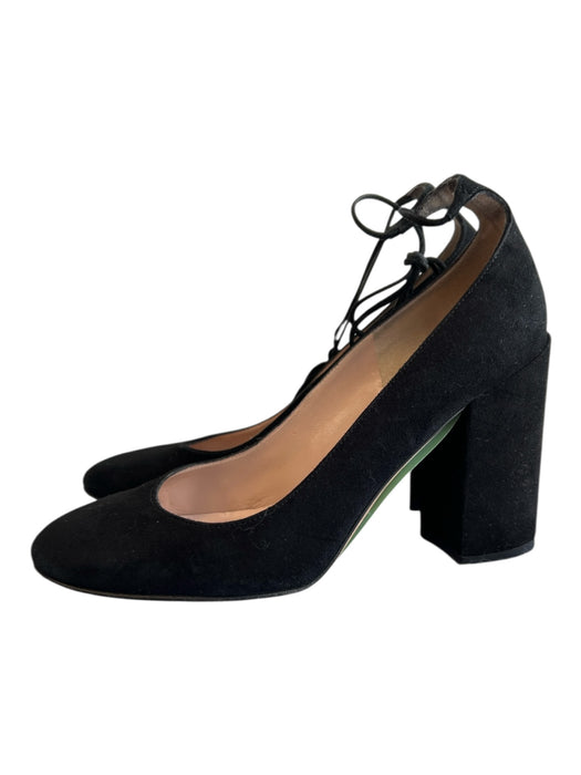 Kate Spade Size 5 Black Suede Leather Ankle Tie Pearl Embellishments Top Black / 5