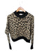 Moncler Size S Tan & black Wool & Cashmere Knit Animal Print Sweater Tan & black / S