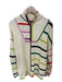 Staud Size S Cream & Multi Cotton Blend Chunky Knit Lines Half Zip Sweater Cream & Multi / S