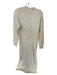 Line & Dot Size M Cream Acrylic Blend Mock Neck Cable Knit Long Sleeve Dress Cream / M