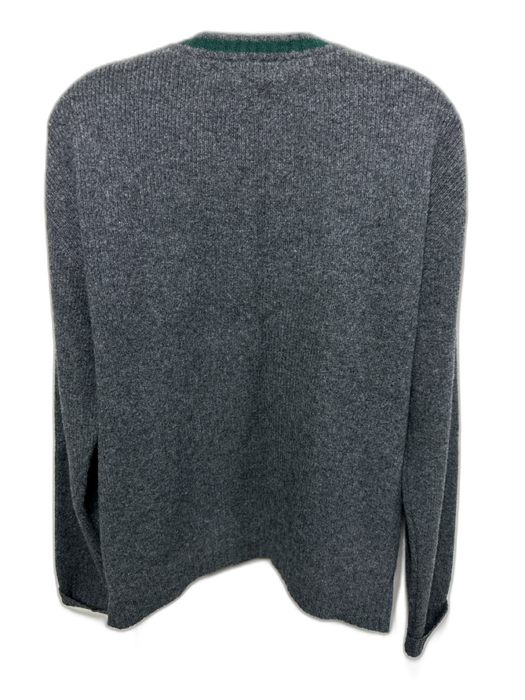 Polo Size M Dark Gray Wool Solid Varsity Men's Sweater Dark Gray / M