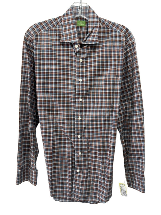 Sid Mashburn Size M Blue & Red Cotton Plaid Button Up Men's Long Sleeve Shirt Blue & Red / M