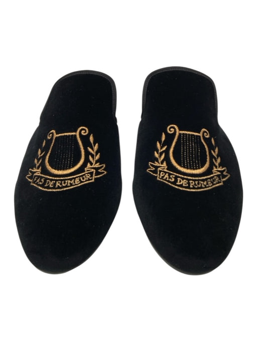 Gucci Shoe Size 8 Like New Black Velour Crest Slip On Men's Shoes Black / 8