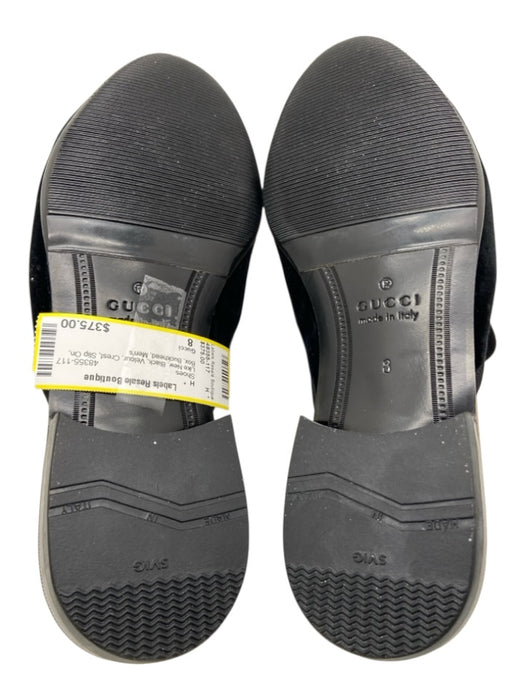 Gucci Shoe Size 8 Like New Black Velour Crest Slip On Men's Shoes Black / 8