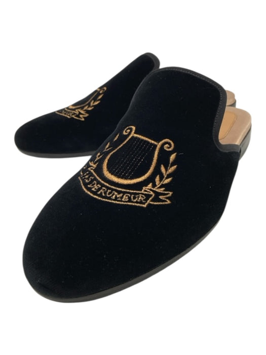 Gucci Shoe Size 8 Like New Black Velour Crest Slip On Men's Shoes Black / 8