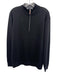 Hart Schaffner & Marx Size M Black Merino Wool Solid Quarter Zip Men's Sweater Black / M